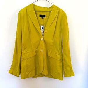 NWT J. Crew Drapey Long Parke Blazer Cupro Neon Size 8 Bright Statement Jacket